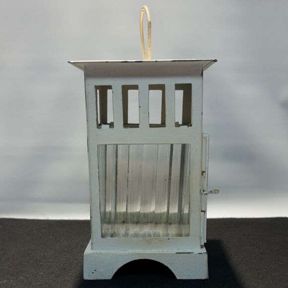 White Rustic candle holder Lantern - Picture 3 of 7